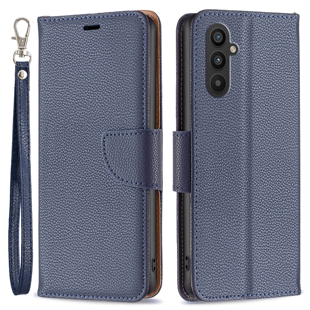 Til Samsung Galaxy A25 5G PU læder telefontaske Pung Litchi Texture Stand Anti-drop telefoncover med rem Til Samsung Galaxy A25 5G PU læder telefontaske Pung Litchi Texture Stand Anti-drop telefoncover med rem